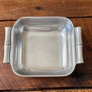 Vintage Wilton Armetale Silver Square Tray with bamboo Handles